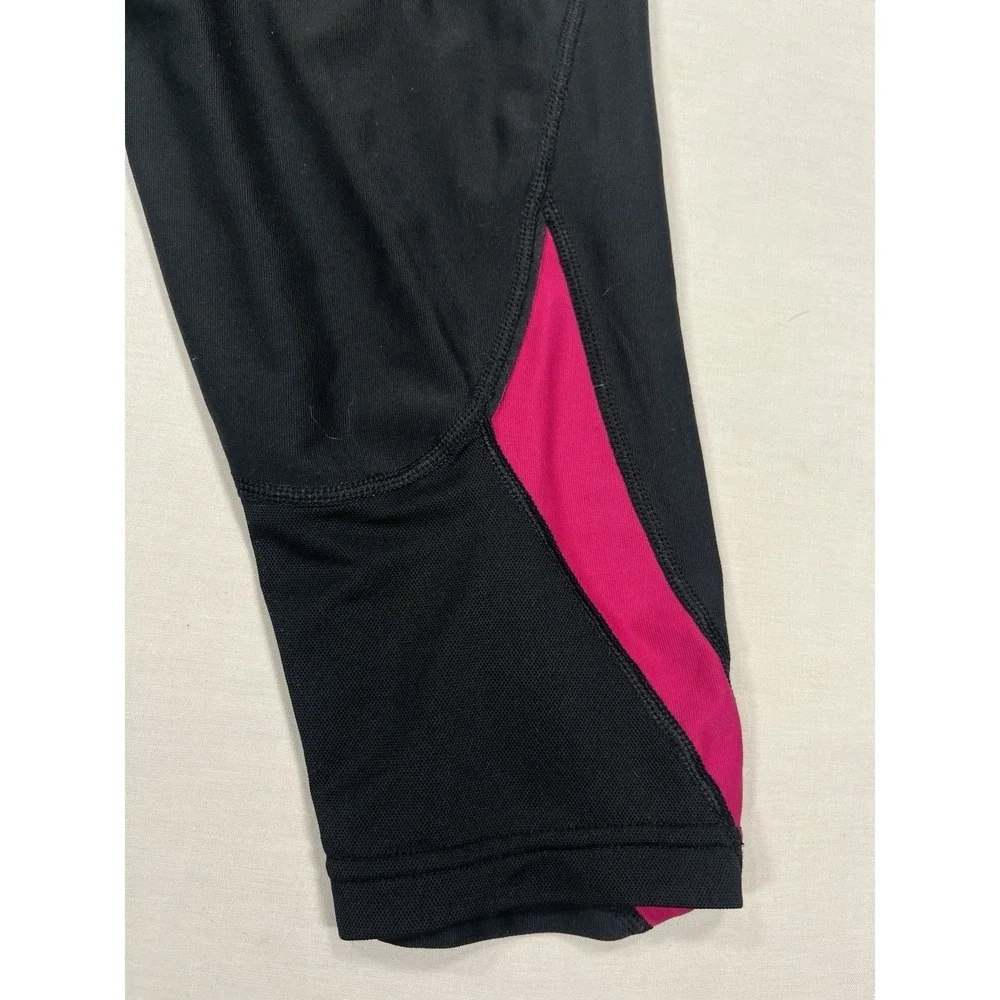 Nike Dri-Fit Capri Running Leggings Womens Small Black Orange Pink Athletic Crop